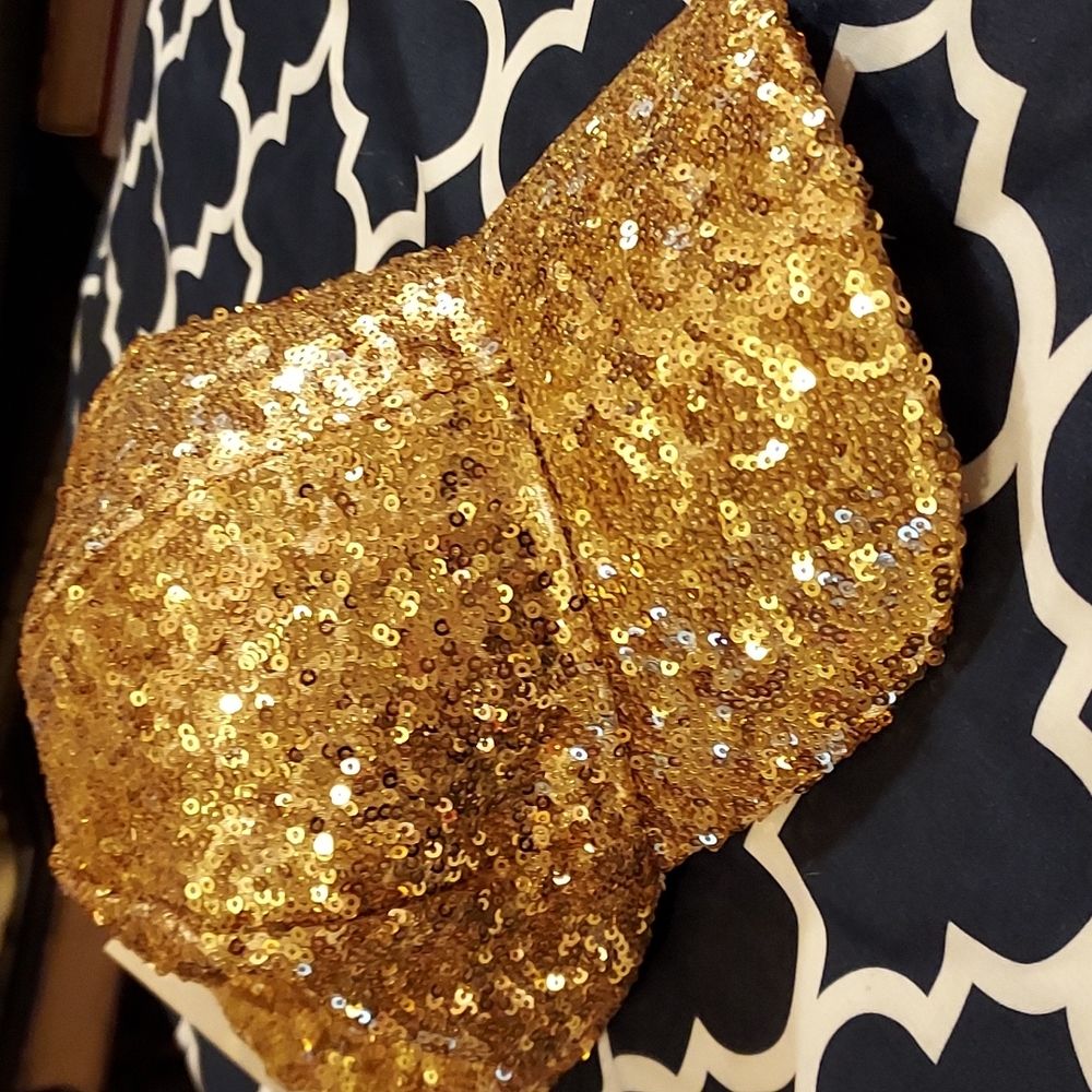 NWT- Lake Shore Drive- Gold Sequin Ball Cap (One-Size) - Picture 6 of 8